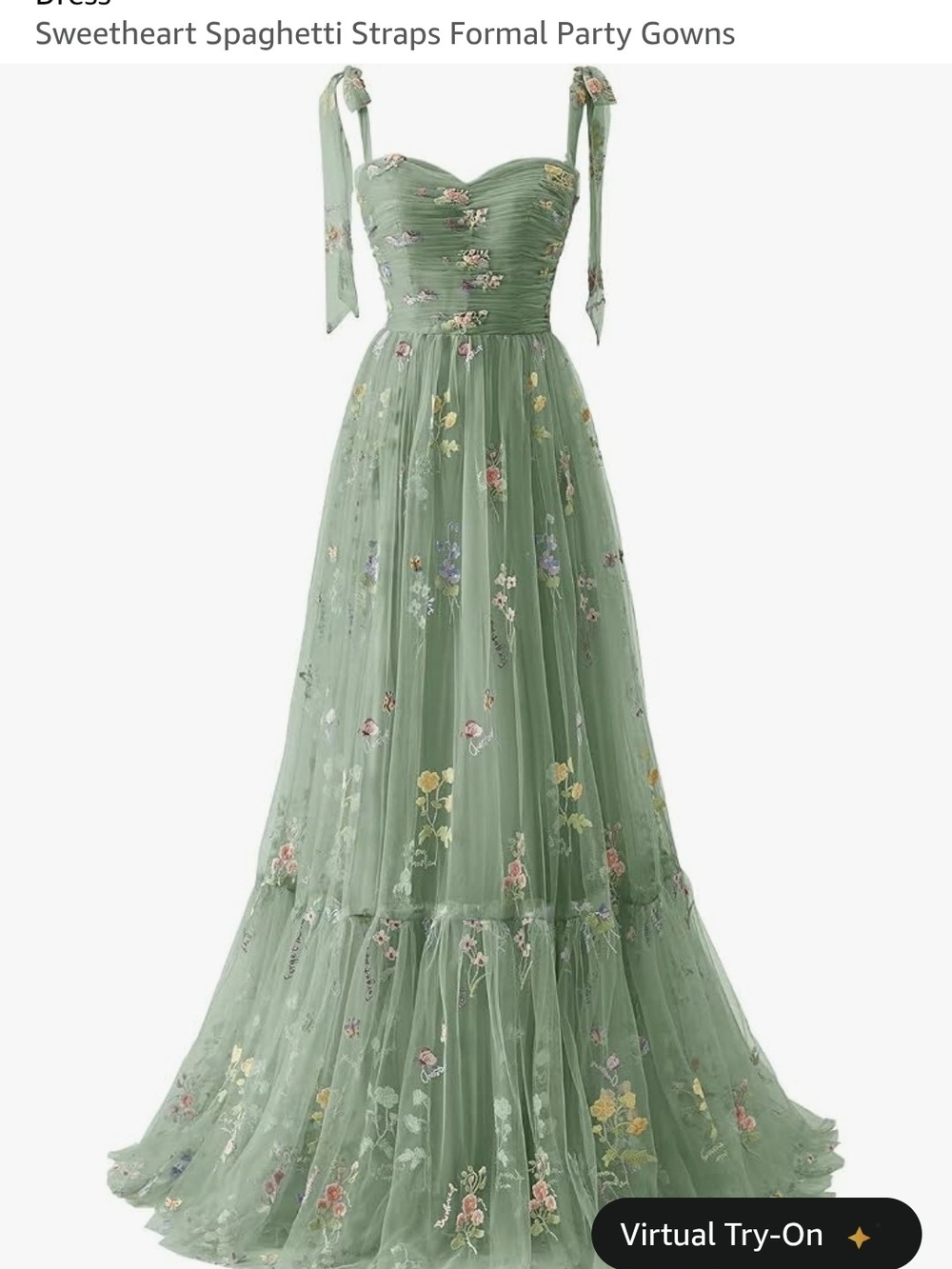 Green Floral Maxi Dress with Sweetheart Neckline